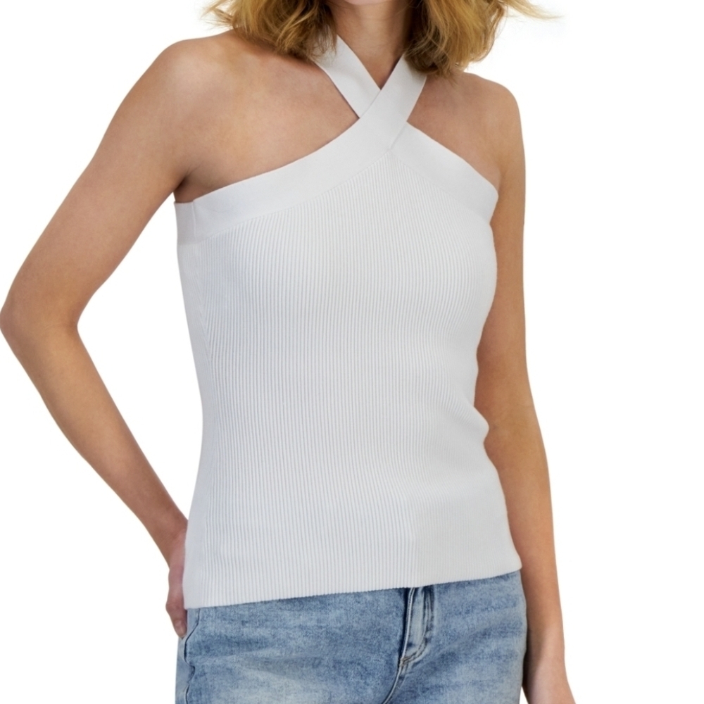 INC International Concepts White Halter Tank Top